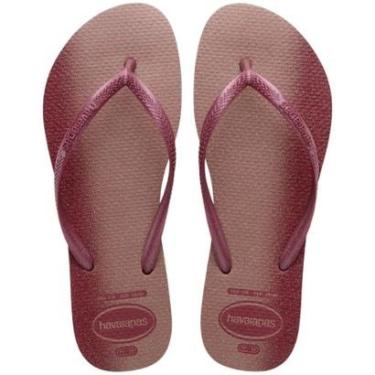 Imagem de Chinelo Dedo Feminino Casual Dia a Dia Praia Passeio Com Glitter Havaianas Slim Gloss-Feminino
