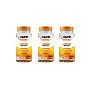 Imagem de Kit 3 Gummy Açafrão + Gengibre 3x30 Gomas Unilife-Unissex