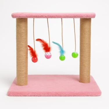 Imagem de Arranhador Interativo para Gatos – Brinquedos com Poste Simples(Rosa)