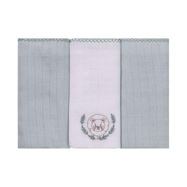 Imagem de Fralda de Pano para Bebê 3 Unidades 68 cm x 70 cm Baby Joy