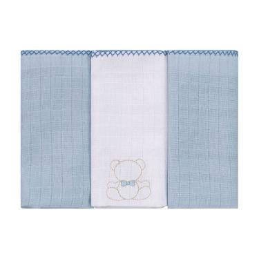 Imagem de Fralda de Pano para Bebê 3 Unidades 68 cm x 70 cm Baby Joy