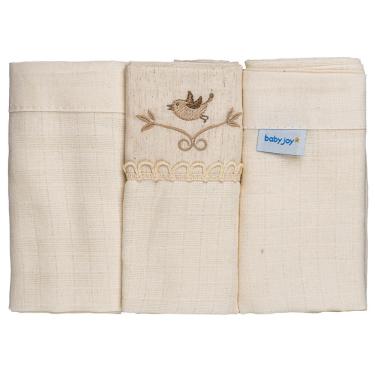 Imagem de Fralda de Pano para Bebê 68 cm x 70 cm 3 Unidades Baby Joy