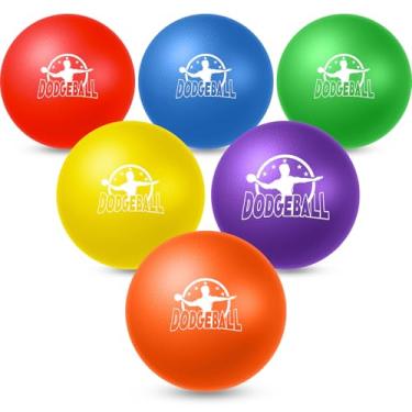 Imagem de Jerify Conjunto de 6 bolas de espuma Dodgeball de 20 cm de pele macia, espuma de baixa densidade para equipamentos esportivos para crianças e adultos
