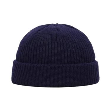 Imagem de Gorro De Inverno Tricotado Unissex, Estilo Hip Hop, Cor Sólida, Para H