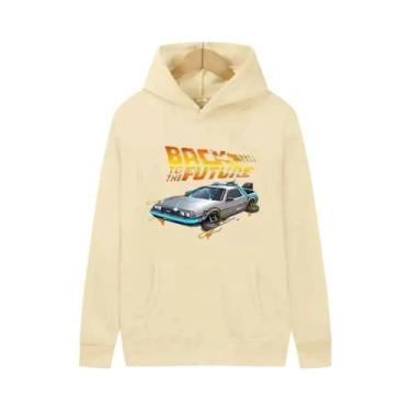 Imagem de Hoodie Retro Com Estampa De Carro DeLorean Para Homens, Manga Longa, C