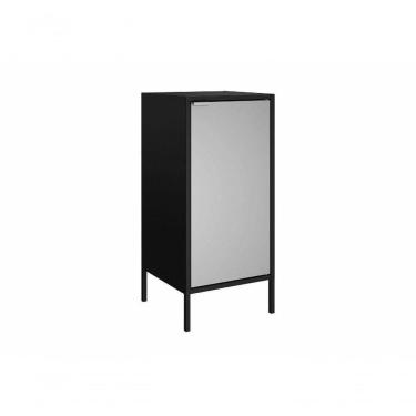 Imagem de Balcão Alto Multiúso Itatiaia Smart - 1 Porta - Preto C- Cinza Matte