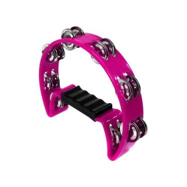 Imagem de Pandeiro Pandeirola Meia Lua Cajon Percussão ROSA - MXT