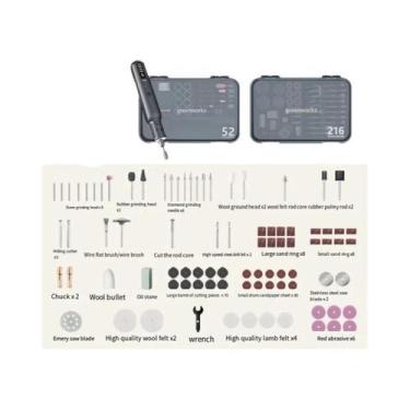 Imagem de Mini Esmerilhadeira Sem Fio Greenworks Com 52 Acessórios, Elétrica, Pa
