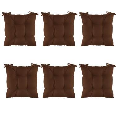 Imagem de Kit 6 Assentos Futton Almofada 4 Furos De Cadeira Poltrona Futon 40x40