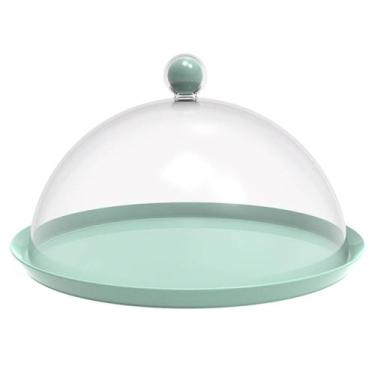 Imagem de Porta Bolo com Cúpula 25cm Verde Menta Bubble Crippa Boleira Doces Pet