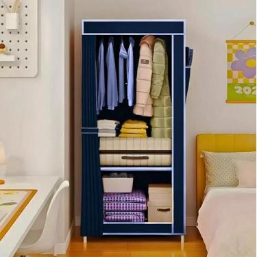 Imagem de Guarda Roupa Dobrável Armário Organizador 1 porta AZUL - Genérico