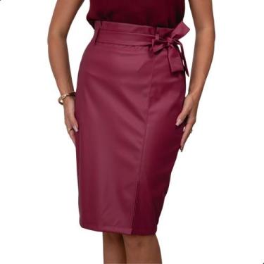 Imagem de Saia material sintético Evangélica Com Lacinho Tamanho:GCor:Bordô - Lo