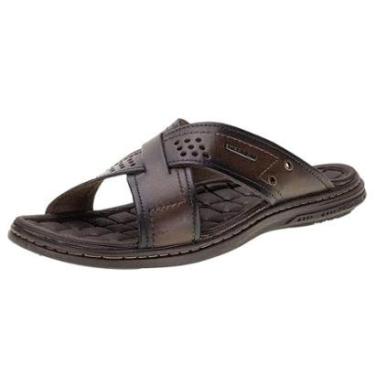 Imagem de Chinelo Masculino Slide Dia a Dia Conforto Leve Couro Pegada-Masculino
