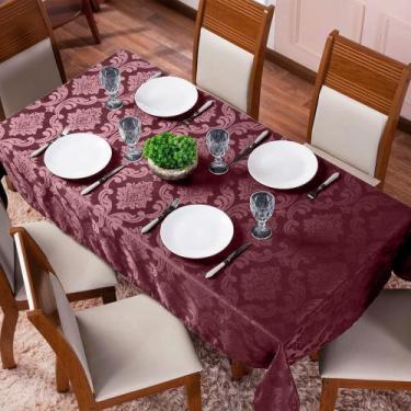 Imagem de Toalha De Mesa Jacquard Retangular 8 Lugares Jacard - FF Enxovais, Ros