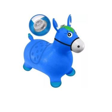 Imagem de Cavalinho Upa Upa Plástico Á Pilha - Jr Toys, Azul