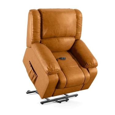 Imagem de Poltrona Do Papai Reclinável Sala De Cinema Barcelona Elevação Lift Elétrico Pu Whisky