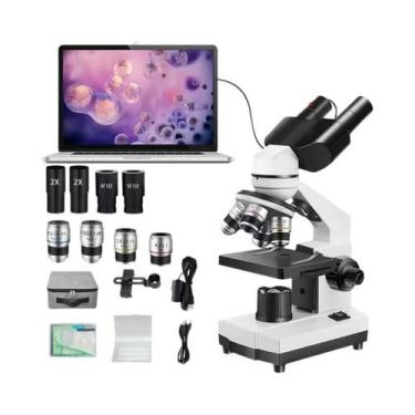 Imagem de Microscópio Binocular Adulto 40X-5000X Com Iluminação LED Para Laborat