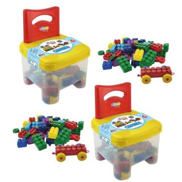 Imagem de Kit 2 Cadeiras Infantil Blocos de Montar Multiblocks Cars 100 peças - 