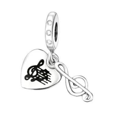 Imagem de Pingentes De Instrumentos Musicais Em Prata Esterlina: Piano, Guitarra