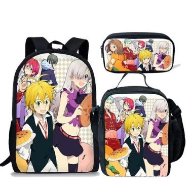 Imagem de Conjunto de mochilas escolares Sevens Deadly Sins Meliodas para crianç