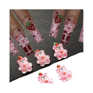 Imagem de Acessórios De Unhas Kawaii: Strass De Resina Em Formato De Ursinho De 