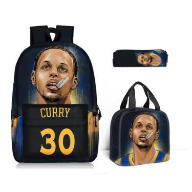 Imagem de Conjunto de mochilas escolares Curry Basketball Star 30 para crianças 