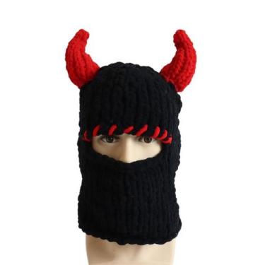 Imagem de Chapéu de cosplay Devils Horns Warm Soft Cozy Hat para adultos/criança