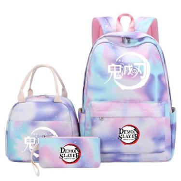 Imagem de Conjunto de mochilas Demons Slayers Anime, 3 peças para mochila escola