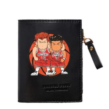 Imagem de Carteira Slams Dunks, personagens de anime, couro poliuretano fino e d