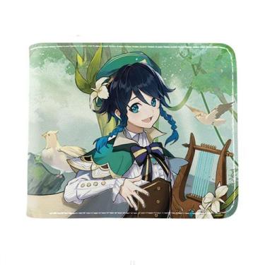Imagem de Carteira, bolsa de moedas, couro, bifold, Genshins Impacts Anime - Yiw