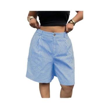 Imagem de Shorts Casuais De Primavera Para Mulheres plus Size Em Preto E Branco 
