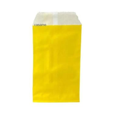 Imagem de Sacolas De Papel Kraft Brancas Com Poás 8x15cm 50 Unidades Para Casame