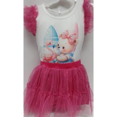 Imagem de Conjunto Tule Blusa Shorts Saia Menina Verão LessaKids B9440-Feminino