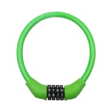 Imagem de Cadeado De Bicicleta Antifurto Com Código De 4 Dígitos, Cabo De Aço, C