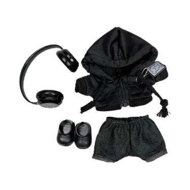 Imagem de Conjunto De Roupa Para Boneca Labubu De 15-17cm: Moletom Preto Estilos