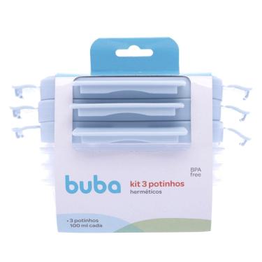 Imagem de Kit 3 Potes Herméticos Buba Com Trava Antivazamento Azul