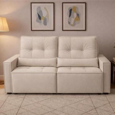 Imagem de Sofá Retrátil E Reclinável Londrina 1,60m Em Veludo Com Assento D23 – Lojas Curitibanas Cinza