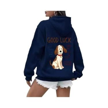 Imagem de Moletom Feminino Y2K Casual De Rua Com Capuz, Manga Longa E Bolso Cang