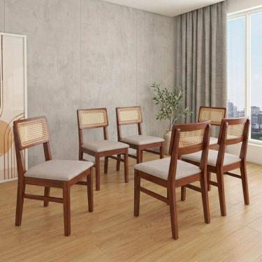 Imagem de Conjunto 6 Cadeiras Madeira Maciça Origem Garapa