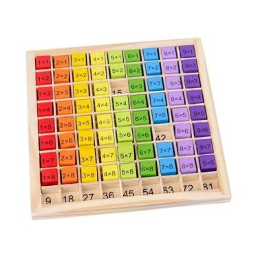 Imagem de Tabela De Multiplicação Montessori, Brinquedos Educativos De Madeira P