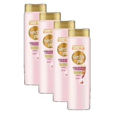 Imagem de 4 Shampoo Seda by Niina Secrets Colágeno + Vitamina C 425ML