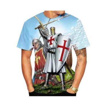 Imagem de Camiseta Masculina De Verão Com Estampa 3D E Padrão Cruzado, Casual E 