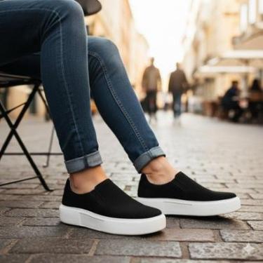 Imagem de Sapato Slip On em Couro Camurça Legítimo Masculino Sola Alta Estilo Elegante-Masculino