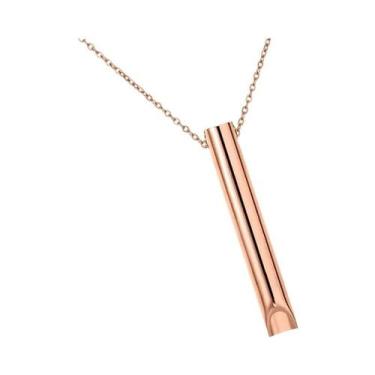 Imagem de Colar Com Pingente Geométrico Prata E Dourado 45cm  Joia Da Moda Para 