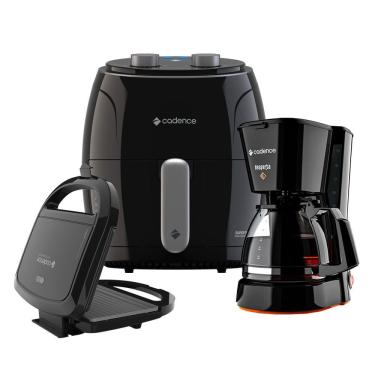 Imagem de Kit Super Cook com Fritadeira sem Óleo 3 e 8L Cafeteira 750ML Sanduicheira 750W Cadence...