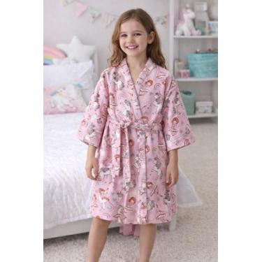 Imagem de Roupão Infantil Menina Atoalhado Confortável Macio Natação Bailarina U