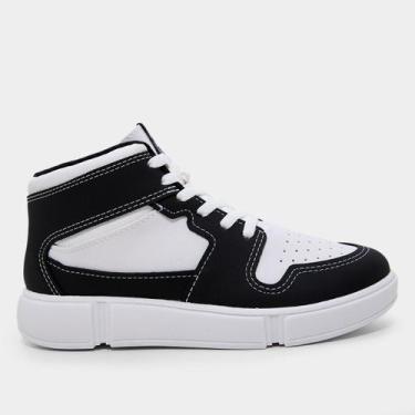 Imagem de Tênis Infantil Molekinho Menino, Branco, Preto, 35