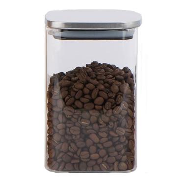 Imagem de Kit 2 Pote Mantimentos Home&Co Com Tampa Borossilicato Com Tampa Inox 1 L