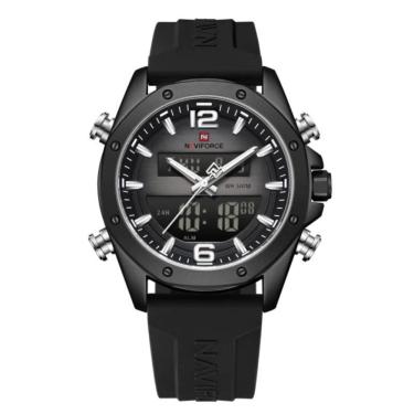 Imagem de Relógio masculino quartzo LCD display duplo 3ATM à prova d`água