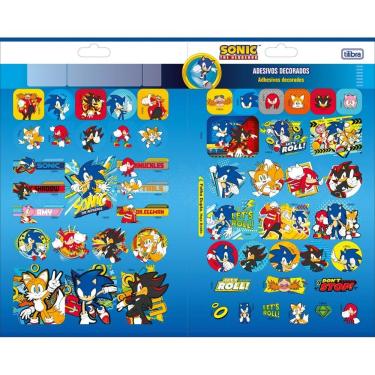 Imagem de Cartela de Adesivos Decorativos Tilibra Duplo Sonic com Adesivo Duplo Certificado FSC Formato 145MM X 232MM